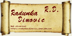 Radunka Dimović vizit kartica